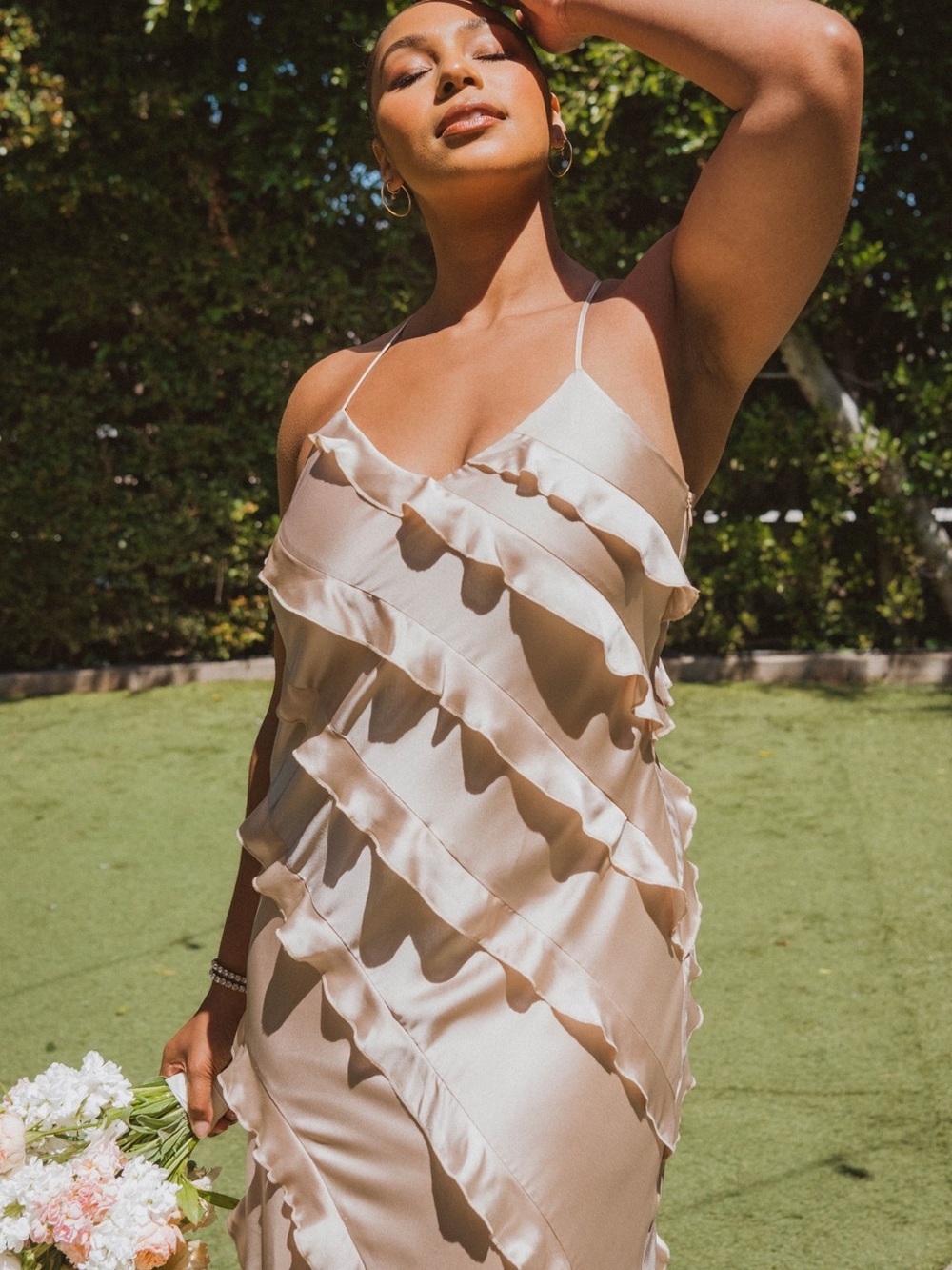 Show Me Your MuMu Champagne Romance Ruffle Dress - Picture 2 of 6